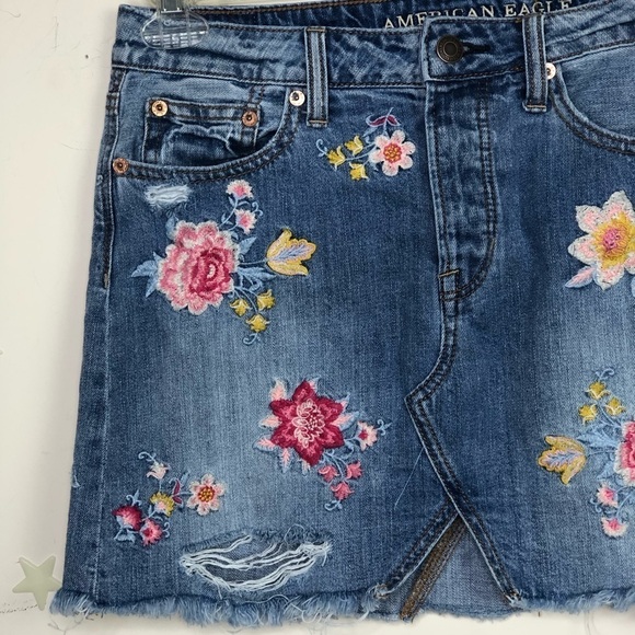 AMERICAN eagle button fly denim bo hi mini skirt - Picture 4 of 10